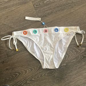 Bleu Rod Beattie White Adjustable Side Ties Bikini Swimsuit Bottoms New 12 XL